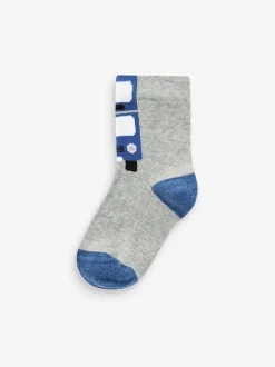 Sokken En Panty's|Sokken|Next Blauw met strepen/transportprint - Verpakking van 7 paar sokken met hoog aandeel katoen