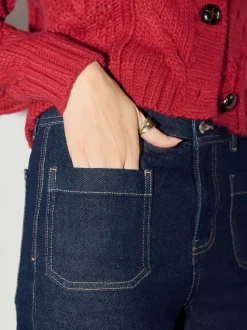 Jeans*Next - Cropped jeans met opgestikte zakken Blauw met wassing