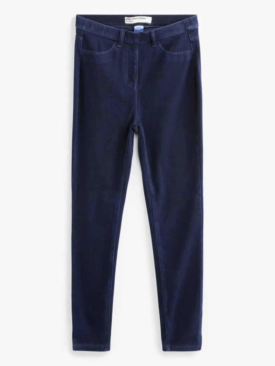 Leggings En Joggingbroeken*Next Blauw met wassing - Cropped denim jersey legging