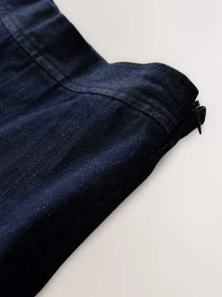 Rokken*Next Blauw met wassing - Denim Full Seamed Midi Skirt