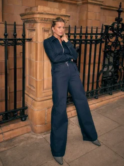 Jumpsuits En Playsuits*Next Blauw met wassing - Denim Belted Wide Leg Jumpsuit