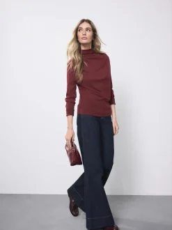 Jeans*Next - High Rise stretchy Jeans met wijde pijpen Blauw met wassing