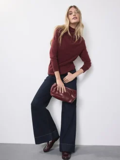 Jeans*Next - High Rise stretchy Jeans met wijde pijpen Blauw met wassing