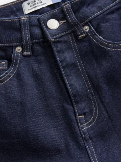 Jeans*Next - Jeans met zandloperpasvorm en wijde pijpen Blauw met wassing