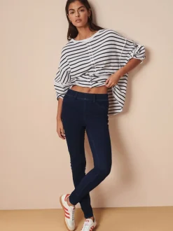 Leggings En Joggingbroeken*Next Blauw met wassing - Lange jersey denim leggings