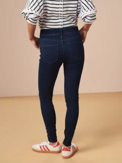 Leggings En Joggingbroeken*Next Blauw met wassing - Lange jersey denim leggings