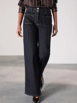 Jeans|Next - Slim Lift and Shape Wide Leg Jeans Blauw met wassing