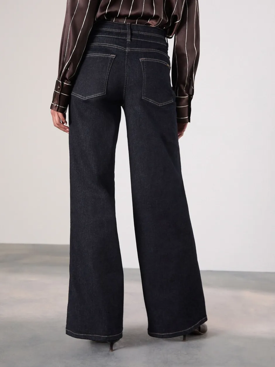 Jeans|Next - Slim Lift and Shape Wide Leg Jeans Blauw met wassing