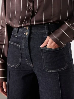 Jeans|Next - Slim Lift and Shape Wide Leg Jeans Blauw met wassing