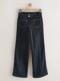Jeans|Next - Slim Lift and Shape Wide Leg Jeans Blauw met wassing