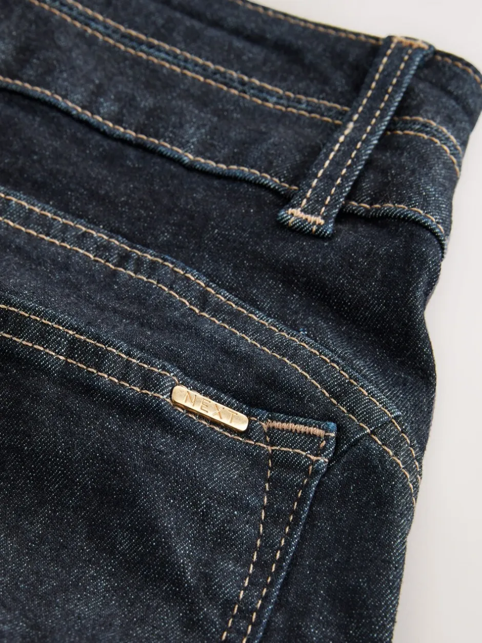 Jeans|Next - Slim Lift and Shape Wide Leg Jeans Blauw met wassing
