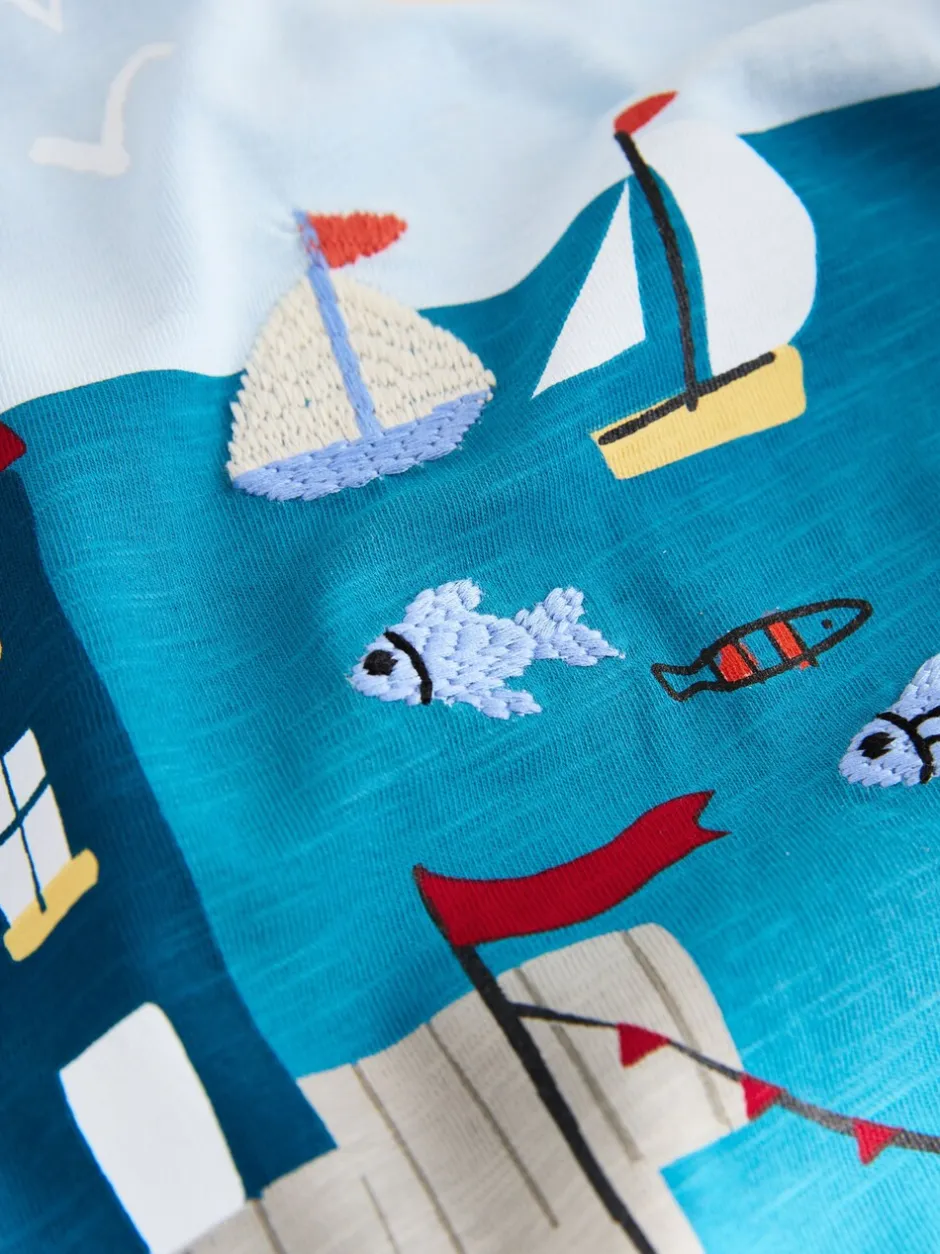 T-Shirts|Tops*Next Blauw met zeethema - T-shirt met korte mouwen en applicatie (3 mnd - 7 jr)