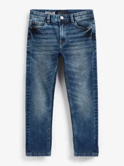Jeans|Next Blauw met zuurwassing - Stretchjeans (3-17jr)