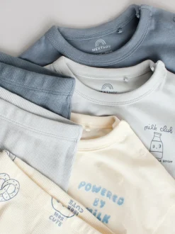 Tops|Sets En Combisets|Next Blauw Milk Club - Tops en Leggings 6 -delige babyset (0mnd-3jr)