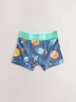Ondergoed*Next - Junior karakter trunks 5 verpakking (1,5-16jr) Blauw ruimteprint
