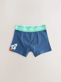 Ondergoed*Next - Junior karakter trunks 5 verpakking (1,5-16jr) Blauw ruimteprint