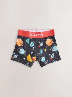 Ondergoed*Next - Junior karakter trunks 5 verpakking (1,5-16jr) Blauw ruimteprint