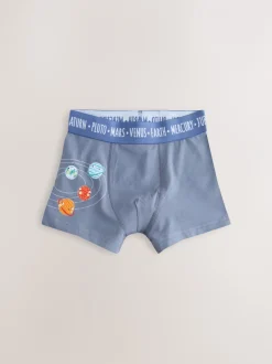 Ondergoed*Next - Junior karakter trunks 5 verpakking (1,5-16jr) Blauw ruimteprint