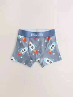 Ondergoed*Next - Junior karakter trunks 5 verpakking (1,5-16jr) Blauw ruimteprint