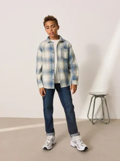 Shirts*Next - Set van geruit overhemd met lange mouwen en T-shirt 2 stuks (3-16jaar) Blauw Schaduw