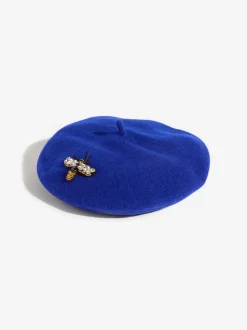 Mutsen, Handschoenen En Sjaals|Love & Roses - Beret Hat Blauw versierd