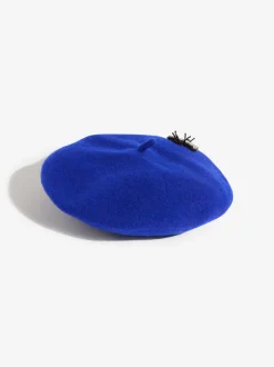 Mutsen, Handschoenen En Sjaals|Love & Roses - Beret Hat Blauw versierd