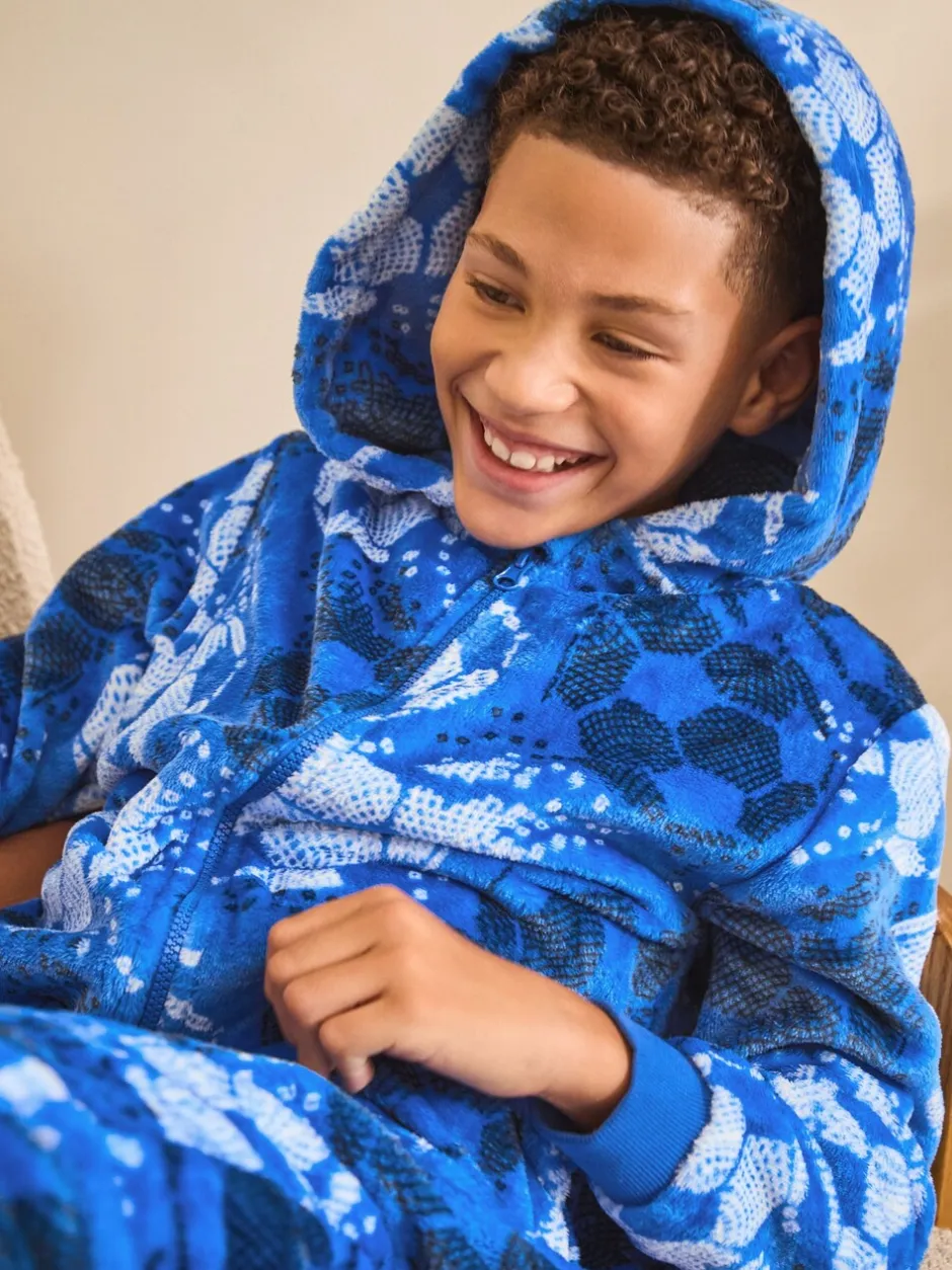 Nachtkleding En Pyjama's|Next - Fleece onesie (3-16 jr) Blauw voetbal