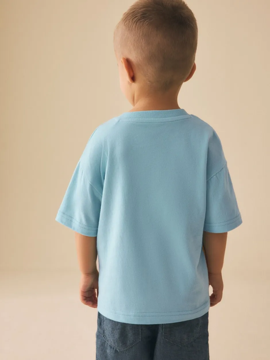 Tops|T-Shirts*Next - Short Sleeve 3D Padded T-Shirt (3mths-7yrs) Blauw zeedierenprint
