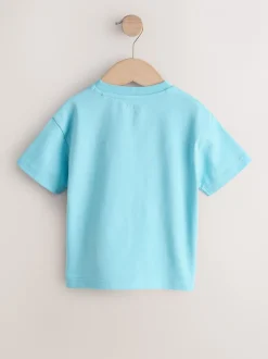 Tops|T-Shirts*Next - Short Sleeve 3D Padded T-Shirt (3mths-7yrs) Blauw zeedierenprint