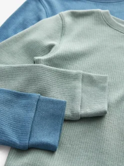 Ondergoed|Schoolkleding|Next Blauw/blauwgroen - 2 -pack thermische tops met lange mouwen (2-16jr)