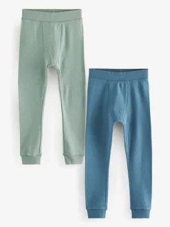 Ondergoed|Nachtkleding En Pyjama's|Next Blauw/blauwgroen - Verpakking van 2 thermische leggings (2-16 jr)
