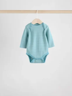 Rompertjes En Hemdjes|Rompertjes En Hemdjes|Next - Set van 5 rompers met lange mouwen Blauw/bruin
