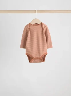 Rompertjes En Hemdjes|Rompertjes En Hemdjes|Next - Set van 5 rompers met lange mouwen Blauw/bruin