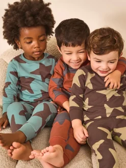 Pyjama's|Nachtkleding En Pyjama's|Next - Verpakking van 3 knusse pyjama's (9 mnd-10 jr) Blauw/bruin