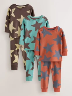 Pyjama's|Nachtkleding En Pyjama's|Next - Verpakking van 3 knusse pyjama's (9 mnd-10 jr) Blauw/bruin