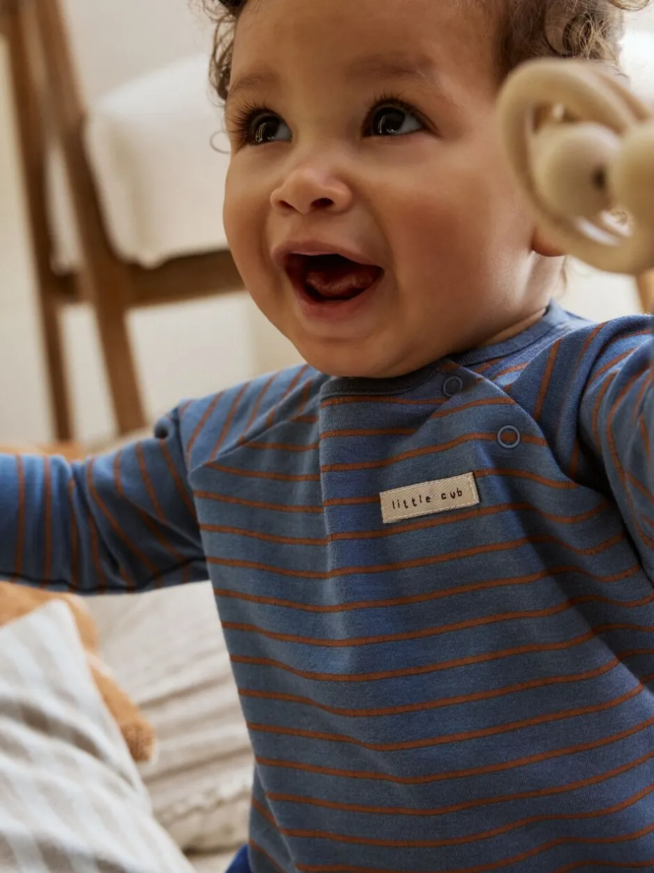 Tops|Sets En Outfits*Next - Baby Bodywarmer Top en Leggings Set (0mnd-2jr) Blauw/Bruin Berenknuffels Slogan Borg