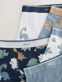 Ondergoed*Next - Verpakking van 5 trunks (1,5-12jr) Blauw/bruin met dinoprint