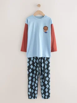 Pyjama's|Nachtkleding En Pyjama's*Next - Verpakking van 3 oversized pyjama's 3 (9mnd -10jr) Blauw/bruin met dinosaurus