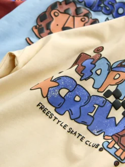 Pyjama's|Nachtkleding En Pyjama's*Next - Verpakking van 3 oversized pyjama's 3 (9mnd -10jr) Blauw/bruin met dinosaurus