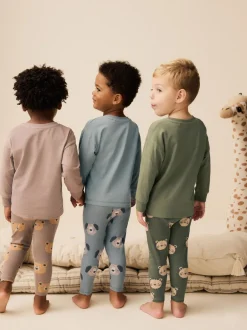 Pyjama's|Nachtkleding En Pyjama's|Next Blauw/bruin/kakigroen dierenprint - Verpakking van 3 knusse pyjama's (9mnd-8jr)