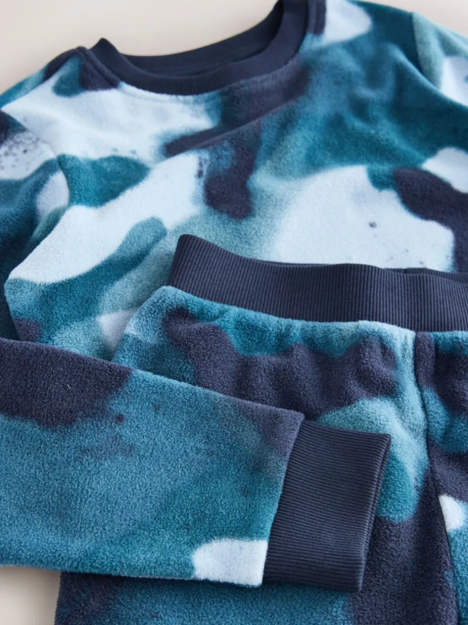 Pyjama's|Nachtkleding En Pyjama's*Next - Enkele behaaglijke fleece pyjama (3 - 16 jr) Blauwe camouflage spray