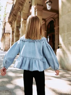 Overhemden En Blouses*Next Blauwe denim - Blouse met lange mouwen en kraag (3-16jr)
