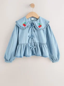 Overhemden En Blouses*Next Blauwe denim - Blouse met lange mouwen en kraag (3-16jr)