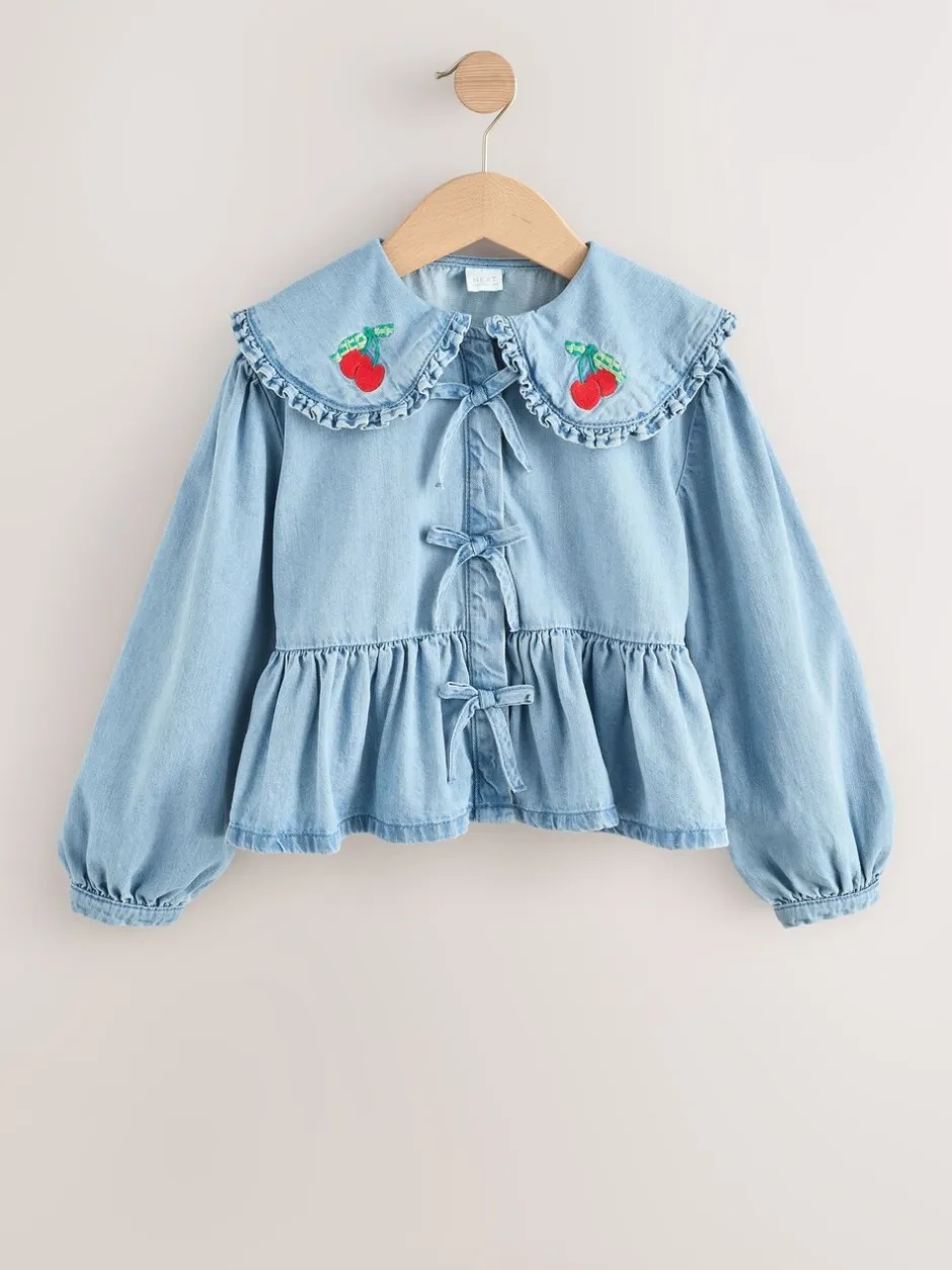 Overhemden En Blouses*Next Blauwe denim - Blouse met lange mouwen en kraag (3-16jr)