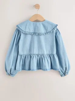 Overhemden En Blouses*Next Blauwe denim - Blouse met lange mouwen en kraag (3-16jr)