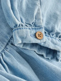 Overhemden En Blouses*Next Blauwe denim - Blouse met lange mouwen en kraag (3-16jr)
