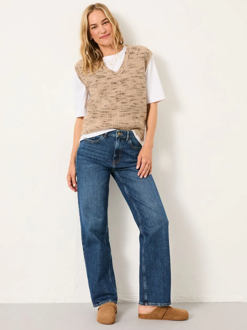 Jeans|Fat Face - FatFace Relaxed Straight Jeans Blauwe denim