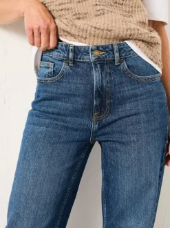 Jeans|Fat Face - FatFace Relaxed Straight Jeans Blauwe denim