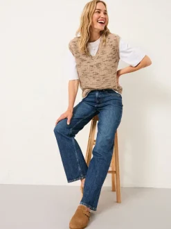 Jeans|Fat Face - FatFace Relaxed Straight Jeans Blauwe denim