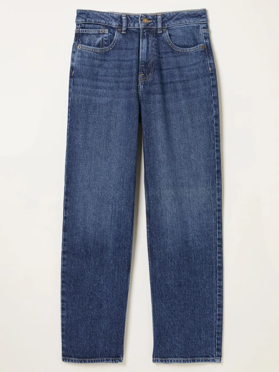 Jeans|Fat Face - FatFace Relaxed Straight Jeans Blauwe denim